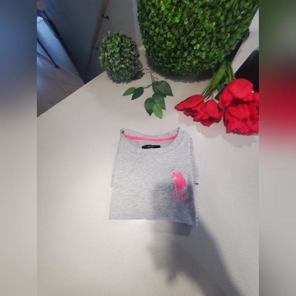 U.S. POLO ASSN. Beau t-shirt à manches longues à logo tissé rose - Picture 6 of 6